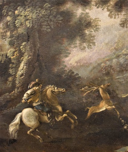 Louis XIV - Pandolfo Reschi (1624 -1699) - Chasse au cerf dans un paysage boisé